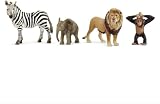 Schleich Wild Life 4 Pc Safari Animal Figurines Set Zebra Monkey Elephant Lion view 3
