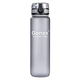 Gonex Sports Tritan Water Bottle 32oz 1000ml, Leak Proof Flip Top Lid, Opens With 1-Click, Eco Friendly BPA-Free Plastic for Gym, Yoga, Running, Outdoors, Cycling, and Camping