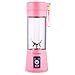 Foruisin Portable Personal Blender, Household Juicer fruit shake Mixer -Six Blades, 380ml Baby cooking machine with USB Charger Cable (Pink)