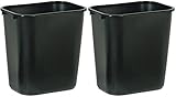 Rubbermaid Commercial FG295600BLA Plastic Deskside Wastebasket, 28-1/8-quart, Black, 2 Cans