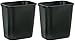 Rubbermaid Commercial FG295600BLA Plastic Deskside Wastebasket, 28-1/8-quart, Black, 2 Cans