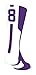 TCK Player Id Purple/White Custom Number Crew Sock