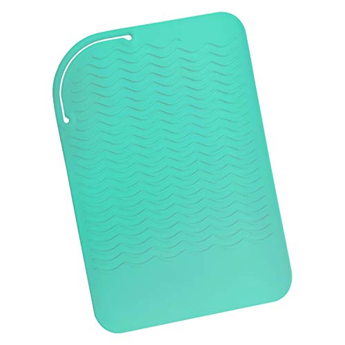Sygile 11″ X 7.5″ Larger Size Heat Resistant Silicone Travel Mat, Anti-heat Pad for Hair Straighteners, Curling Irons, Flat Irons and Other Hot Styling Tools – Mint Green