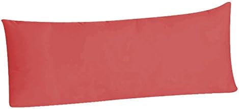 Body Pillowcase 20 x 54, 100% Brushed Microfiber, Body Pillowcase, (Envelope Closure, Light Red) …