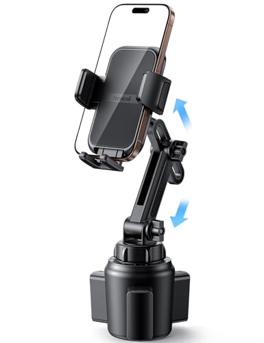 Lamicall Car Phone Holder Cup Holder - Longer Neck Adjustable [Thick Cases Friendly], Car Cell Phone Holder Mount for Truck Golf Cart iPhone Samsung and All 4-7" inches Smartphones