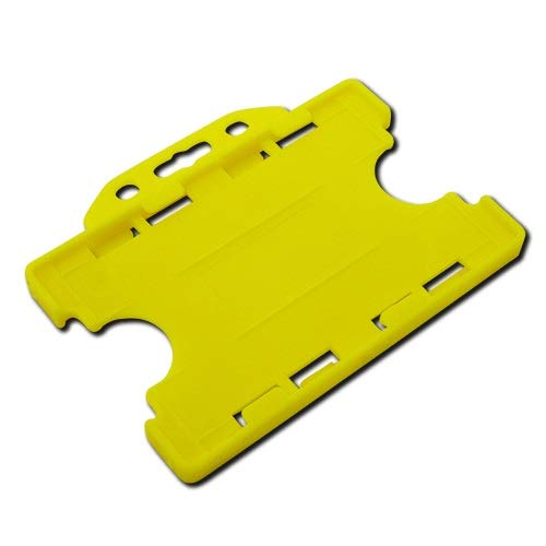 Identity-Plus: Yellow Open Faced Dual Double Sided Landscape ID Card Holder (100)