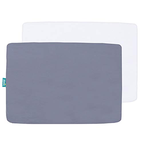 Pack and Play Sheets Fitted, 2 Pack Portable Playard | Mini Crib Sheets, Ultra Soft Microfiber Pack N Play Sheet, White…