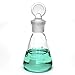 HUAOU 50ml Glass Erlenmeyer Flask, Laboratory Glassware Flask with Ground Glass Stopper for Chemistry Classroom Home Use, 3.3 Borosilicate Labware Conical Flask, Narrow Mouth, Printed Graduation