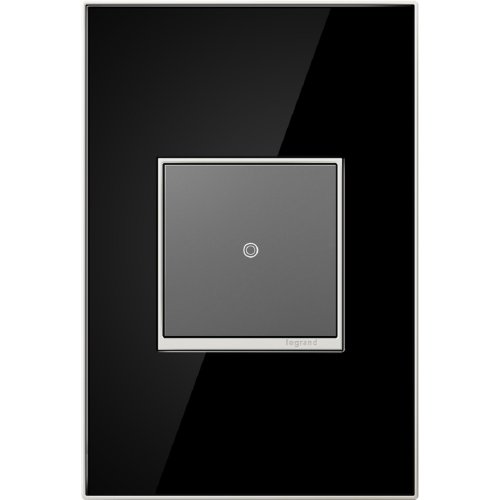 Legrand Adorne 1-Gang Mirror Black Square Plastic Wall Plate