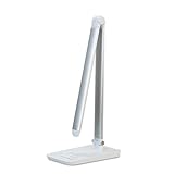 ToJane 8W Dimmable LED Desk Lamp with 7-Level Dimmer/2 Color Temperature/USB Charging Port (Bedroom Lamp/Office lamp/Table lamp, Flexible Arm, Flicker-free, Touch Control, Corded-Electric, Silver Aluminum Alloy Finish)