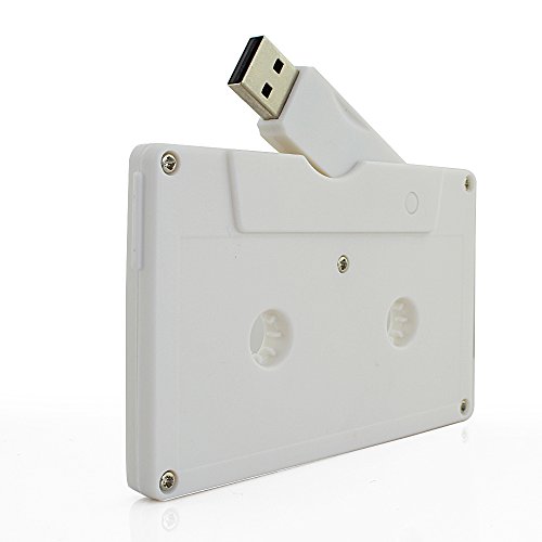 Usbkingdom 64GB USB 2.0 Flash Drive Cassette Tape Shape Thumb Drive Memory Stick Pendrive (White)