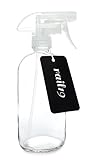 Rail19 Glass Cleaner Bottle with Clear Spray Nozzle Lead Free Glass