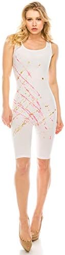 7Wins JJJ Women Catsuit Cotton Lycra Tank Bermuda Short Yoga Bodysuit Jumpsuit