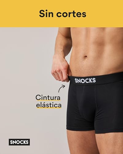 Snocks Pack of 6 Organic Cotton Boxers – Ultra Soft Underwear – Men's Boxer Shorts Without Annoying Tag – Men's Boxer Pack Sizes XS-XXL