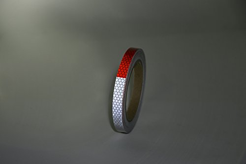 Starrey Reflective Tape 0.5"X10' DOT-C2 High Intensity Red White - 0.5 inch Trailer Reflector Safety Conspicuity Tape for Vehicles Trucks Bikes Cargos Helmets