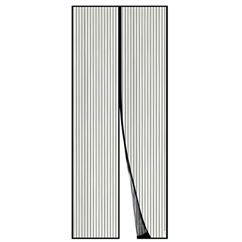 Apalus Fly Screen Door, Magnetic Insect Protection, Ideal for Balcony Doors, Cellar Doors and Patio Doors, Easy to Attach with Adhesive, No Drilling, Cannot be Shortened, 100 x 220 cm, Black