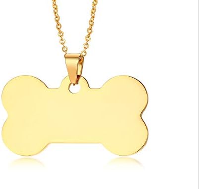 Free Engraving Customized Personalized Name Date ICE Custom Dog Tag Bone Necklace Pet ID Tags Pendant for Dog Cat Pets