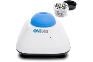 ONiLAB Mini Vortex Mixer with Touch Function, Lab Mixing, Nail Polish, Eyelash Adhesives and Acrylic Paints Mixing, Lab Vortexer with Sturdy Aluminum Cast Base，120pcs 7/32in Mixing Balls,Blue