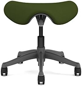 Humanscale Freedom Saddle Seat Chair F300 - Titanium Frame Loden Wave Fabric - Soft Hard Floor Casters