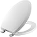 BEMIS 1100EC 000 Toilet Seat with Easy Clean & Change Hinges, ELONGATED, Plastic, White