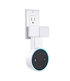Feiyen Outlet Wall Mount Hanger Holder Stand Only for Dot 2nd Generation Without Mess Wires Or Screws, Compact Holder Case Plug in Kitchens, Bathroom and Bedroom (White)