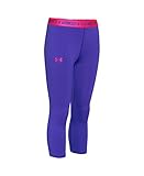 Under Armour Women's HeatGear Armour Solid Capri, Constellation Purple (530), Youth Medium