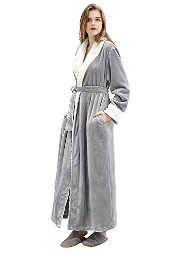 women's gray plush robe