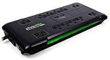 Plugable Surge Protector Power Strip with USB and 12 AC Outlets, Built-in 10.5W 2-Port USB Charger for Android, Apple iOS, and Windows Mobile Devices, 25 Foot Extension Cord