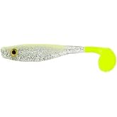 Big Bite Baits 5" Suicide SHAD/Bone Silver Glitter/Chartreuse Tail (4 Pack)