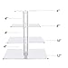 Cupcake Stands Clear Square Dessert Holders Stacked 4 Tiers Wedding Acrylic Tiered Cake Tower Party Tree Serving Tray Cupcake Display Serving Platter for Weddings, Pastries, Birthday, Graduation