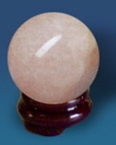 Rose Quartz Sphere &amp; Wooden Stand