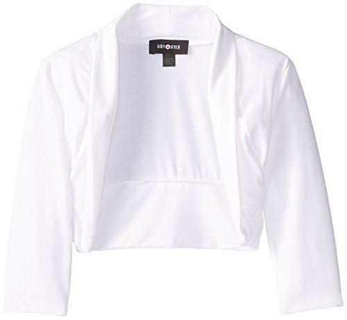 Amy Byer Girls' Picture Perfect Knit Cardigan Sweater Shrug, White, Small