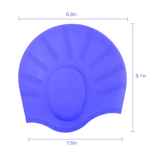 image for Yostyle Swim Cap, Silicone Swimming Caps for Long Hair - 3D Ergonomic 