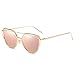 Cat Eye Sunglasses, Womens Gold+Rose Gold Lens Large Oversized Cute Glasses