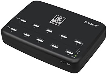 mbeat Gorilla Power 10-Port 60W USB Charging Station for Apple iPhone 6/6 Plus, iPad, Android Phone and All Tablets