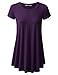 URBANCLEO Womens Round Neck Elong Tunic Top Mini T-Shirt Dress Plum 2XLARGE