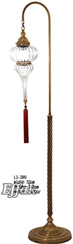 Handblown Glass on Brass Lamp 56", Floor Lamp, Turkish Lamp, Interior Design, Dining Room Lighting, Decorative Lights, Moroccan, Marrakesh, Lantern