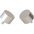Ivilon End Cap Finials for Curtain Rods of 7/8 and 1 Inch Diameter Color Satin Nickel