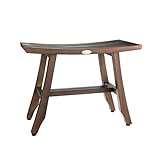 24" Satori Teak Shower Bench- Eastern Style- Extended Length- Shower, Shaving, Display- Foot Leveling Pads