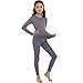 ViCherub Girls Thermal Underwear Set,Long Johns for Kids Ultra Soft Base Layer Fleece Lined Thermals Top and Bottom 2 Sets Black & Gray M