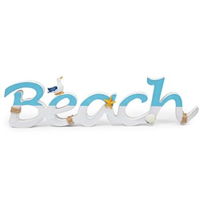 Wooden Beach Sign for Bathroom and Home Decor (15 x 4 Inches) 31hmlQztzPL. SS400