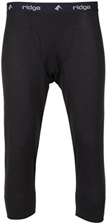 Ridge Merino Wool Men's Inversion 3/4 Length Midweight Bottom (Medium, Black)