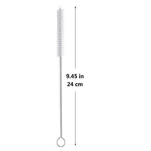 Drinking Straw Cleaning Brushes Set, 9.45 Inches Pipe Tube Cleaner Nylon Bristles Stainless Steel Handle - Set of 10 - Thumbnail 5
