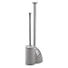 mDesign Hidden Plunger and Brush Set for Toilet Bowl - Brush Cleaner and Plunger Combo with Holder Caddy for Bathroom - Modern Toilet Brush and Plunger Set - Aura Collection - Gray