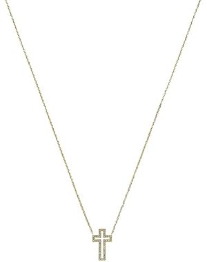 MKJ4184 Gold Tone Cross Motif Pendant
