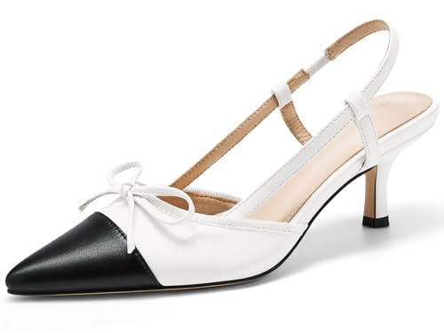 Coutgo Womens Slingback Kitten Heels Dress Shoes