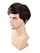 Kalyss Men's Wig Short mix Brown Color Curly Wavy Natural Synthetic Hair Wig for Men
