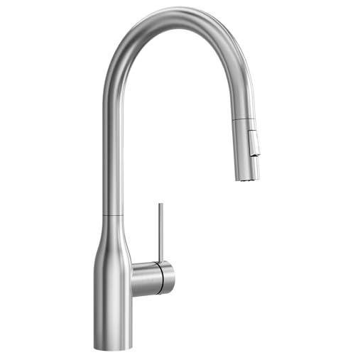 CECIPA Pull-Out Kitchen Tap with 2 Jets, High Arc Kitchen Mixer with Pull-Out Shower, 360° Swivel Sink Faucets with Hand Shower, Stainless Steel Mixer Tap