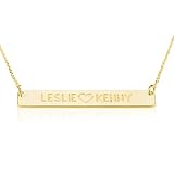 Bar Necklace Personalized Name Necklace 18k Gold Plated Custom Made Any Name