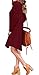 LILBETTER Women's Long Sleeve Casual Loose T-Shirt Dress (Wine Red L)